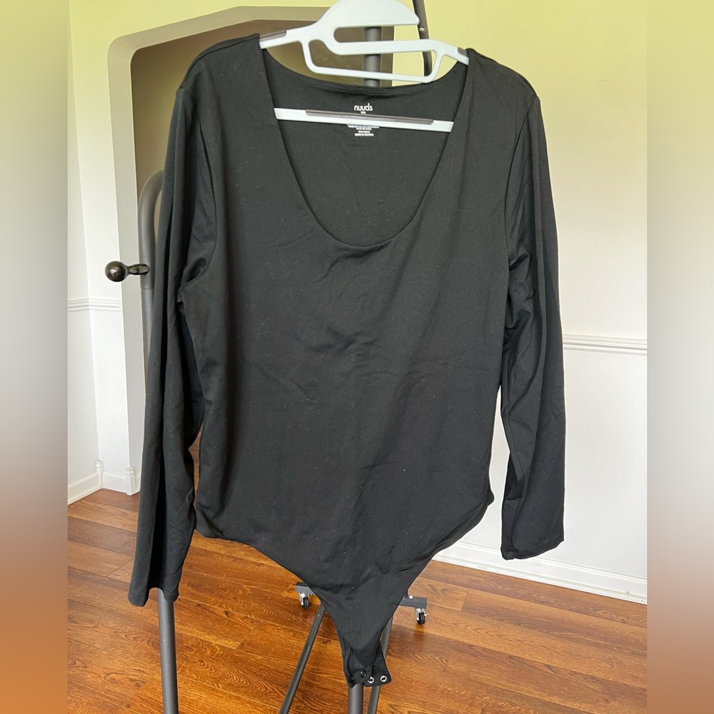 nuuds Women's Black Long Sleeve Bodysuit